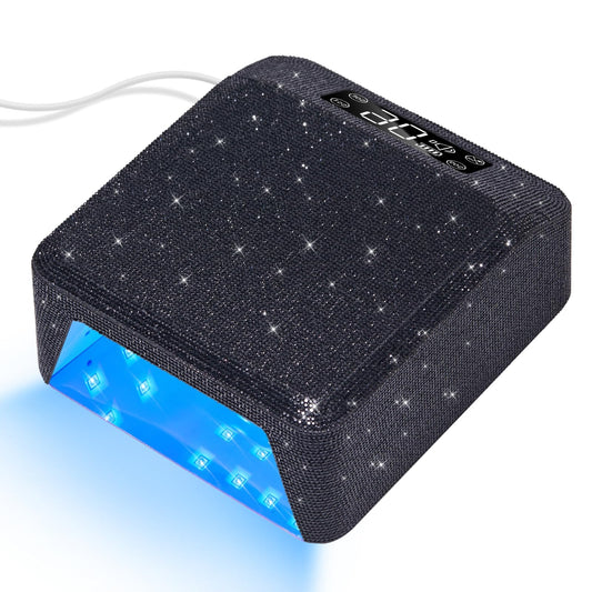 CHRISTINE SHELLY UV LED Nail Lamp 96W Nail Dryer Sparkly Gel Polish Light 4 Timer Setting Professional Quick Dry Curing Lamp with Display Auto Sensor for Salon & Home, Black