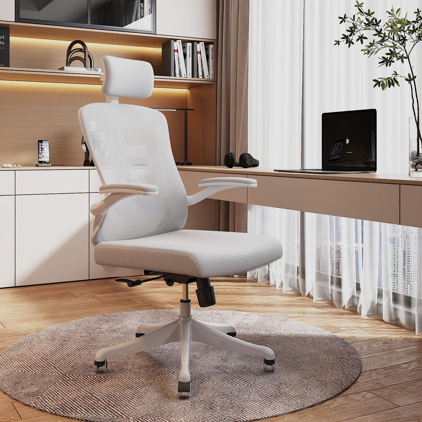balmstar Ergonomic Office Chair Desk Chair - Mesh Computer Chair with 360° Swivel Wheels, Adjustable 90-130° Recline & Lumbar Support for Home Office, Supports up to 350lbs