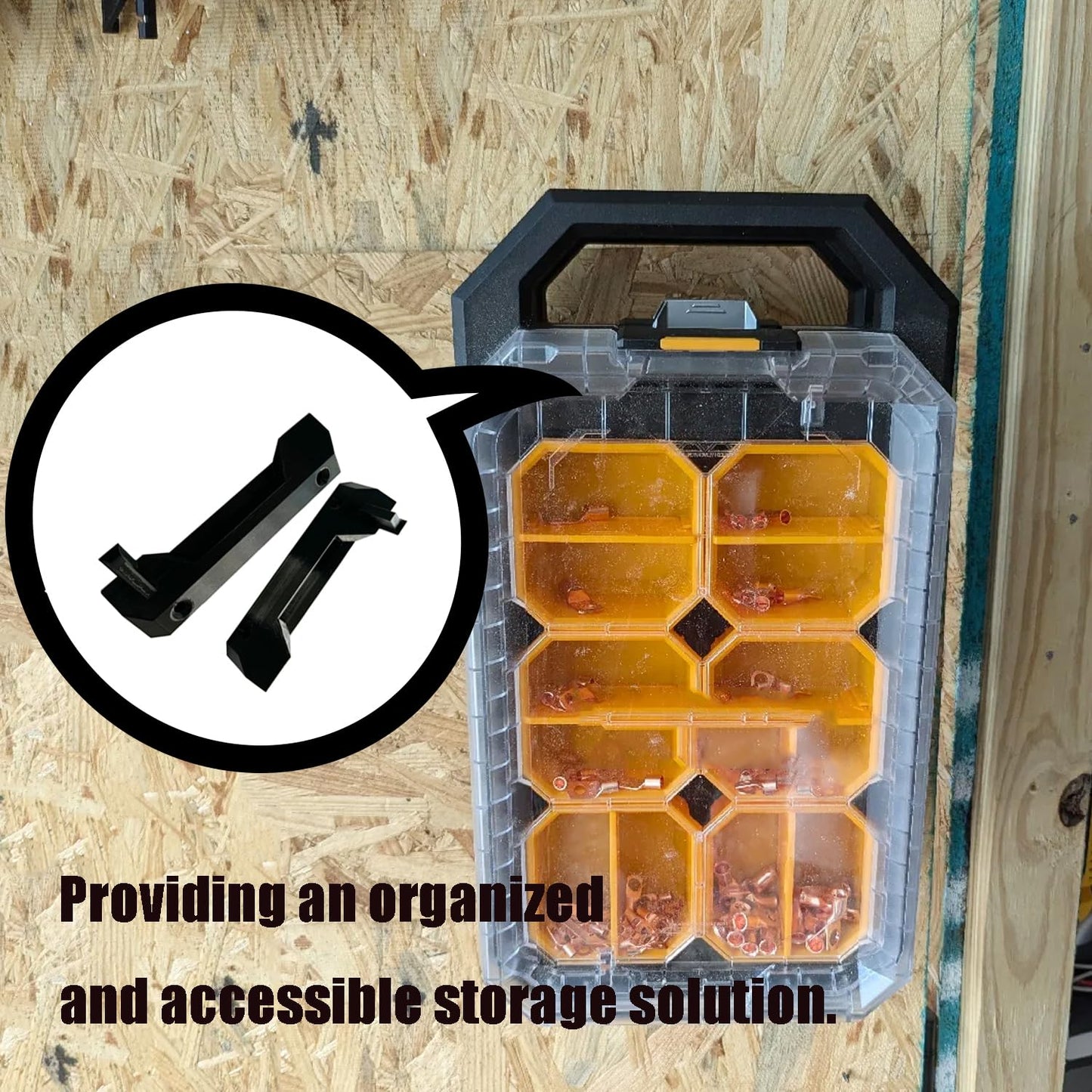 JILINWEI 8Pcs Mounting Feet for ToughBuilt StackTech,Mounting Plate Brackets Cleats Compatible with ToughBuilt StackTech,Black