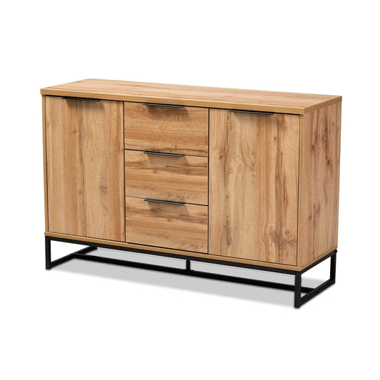 Baxton Studio Sideboard, Oak/Black
