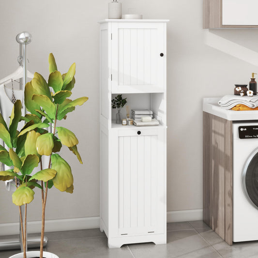 One Compartment One Door Tilt Out Laundry Sorter Cabinet White