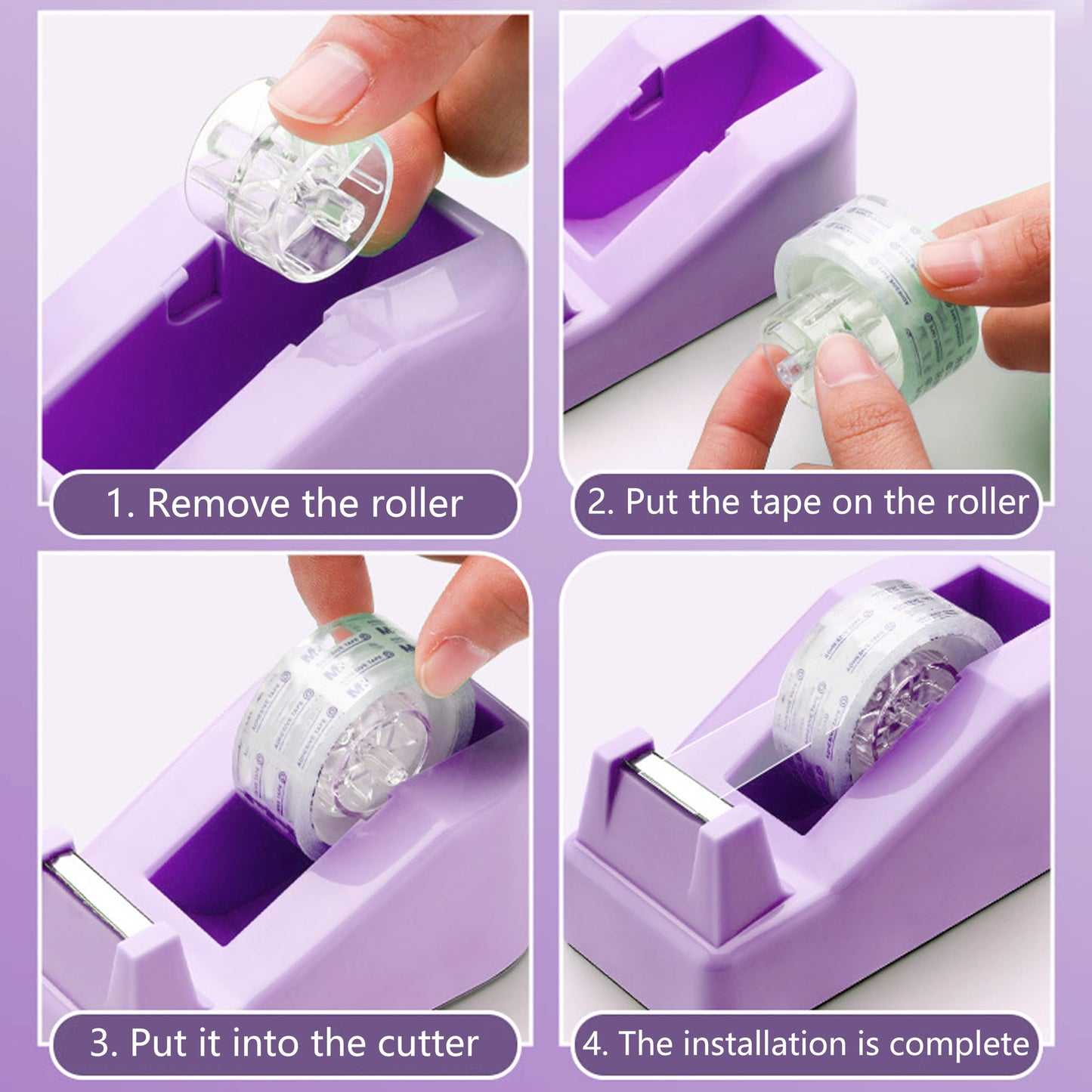 Purple Office Supplies, Purple Desk Accessories, Stapler, Staple Remover, Tape Holder, Pen Holder, Ballpoint Pen, Scissor, Binder Clips, Paper Clips and 1000pcs Staples.