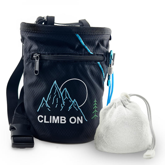 Chalk Bag + Chalk Ball for Rock Climbing, Bouldering, Top Rope | Climb On (Bag + Refillable Ball)