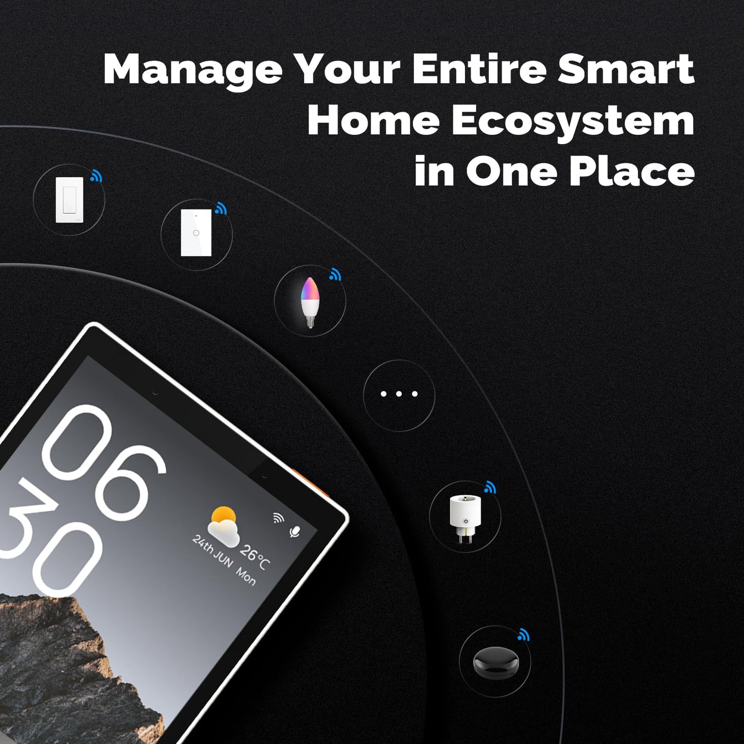 MOES Smart Home Touchscreen Control(1-Switch Panel), In-wall Smart Panel with Alexa Built-in, Compatible with Smart Life devices, Manage and Control Home Devices and Scenes with Touch and Voice