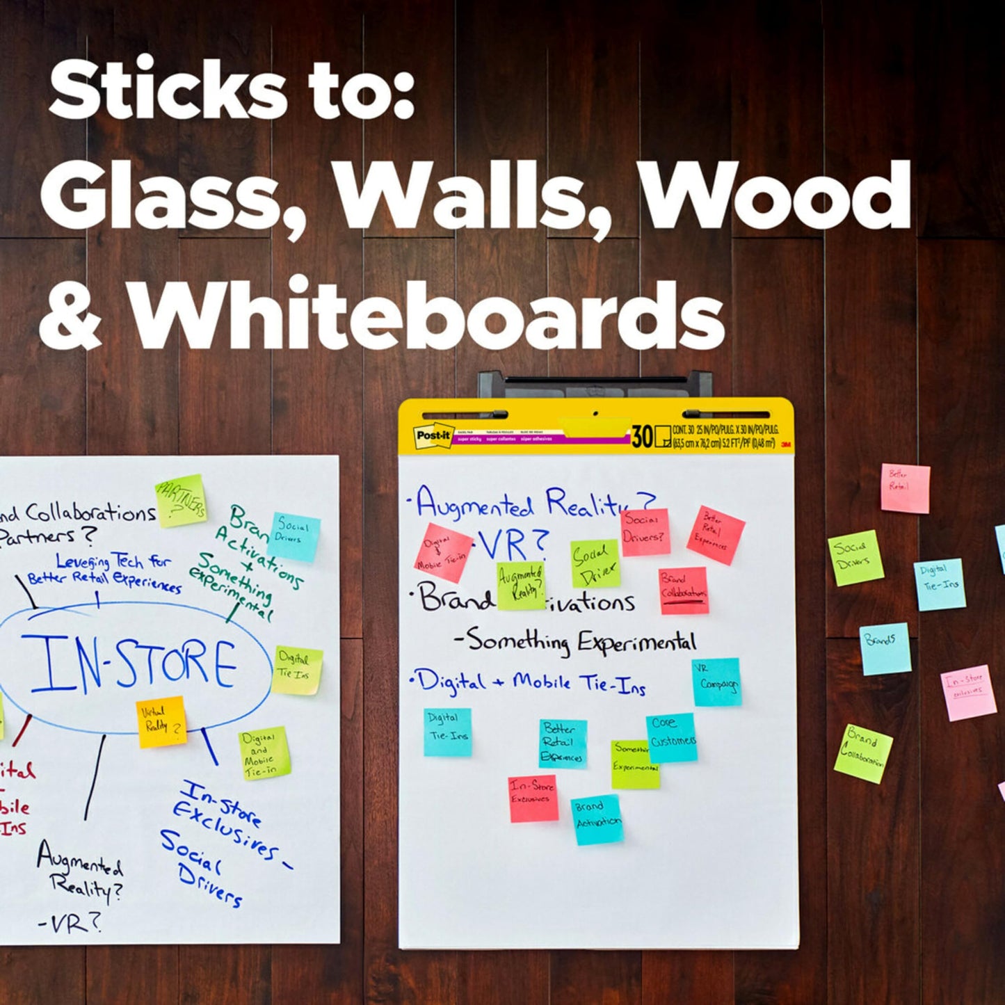 Post-it Super Sticky Mini Easel Pad, 15 x 18 Inches, 20 Sheets/Pad, 6 Pads, White Premium Self Stick Flip Chart Paper, Great for Virtual Teachers and Students (577SS)