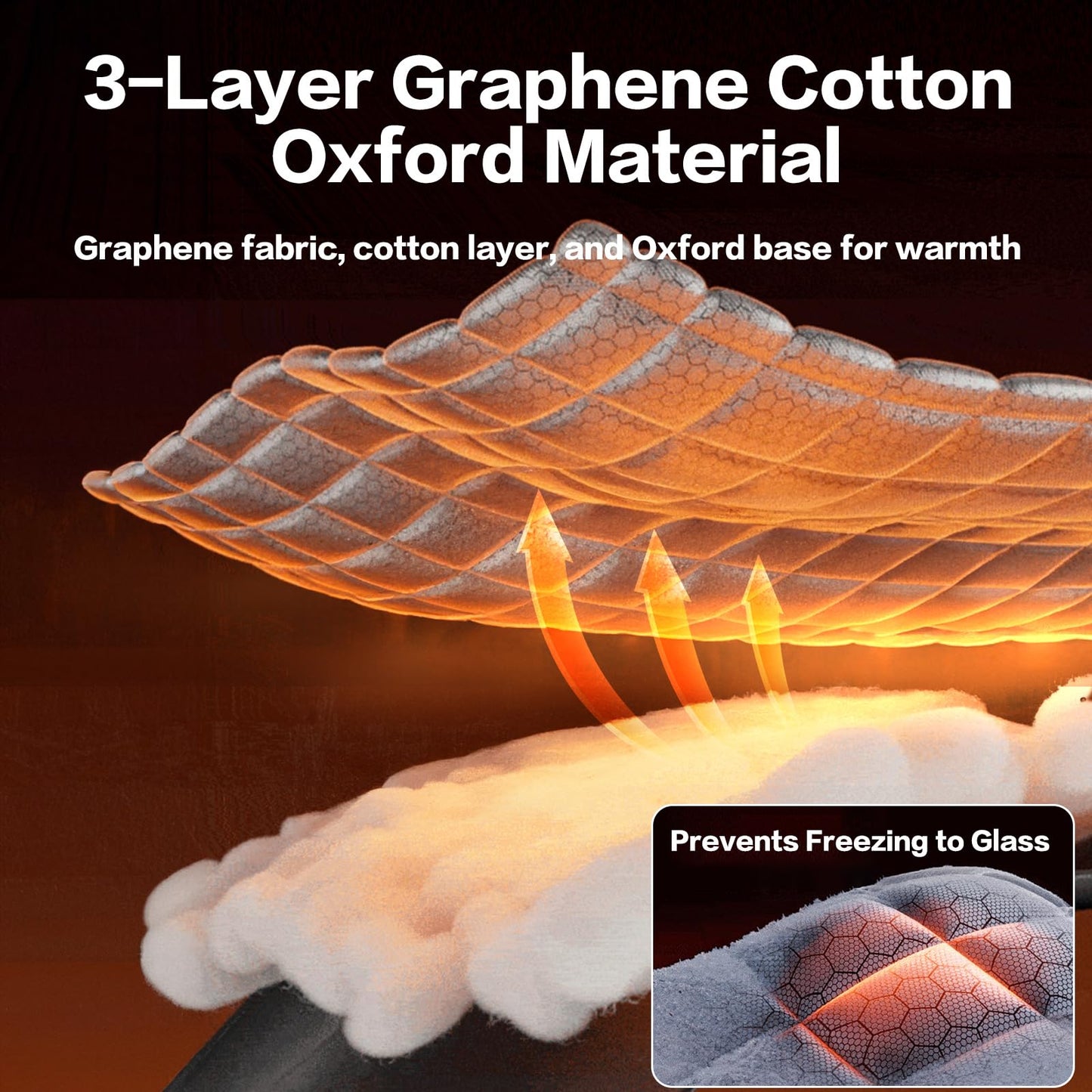 AUTOWOEL Windshield Snow Cover for Winter - Custom Fit Graphene Car Windshield Cover Outside for Ice, Snow & Hail Protection | Frost Guard with Storage Bag for SUV and Sedan (Small)