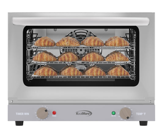 KoolMore 19 in. Countertop Convection Oven for Quarter-Size Pans with 3 Racks 1440W of Power in Stainless-Steel, 0.8 cu. ft. ETL Listed (KM-CTCO-08)