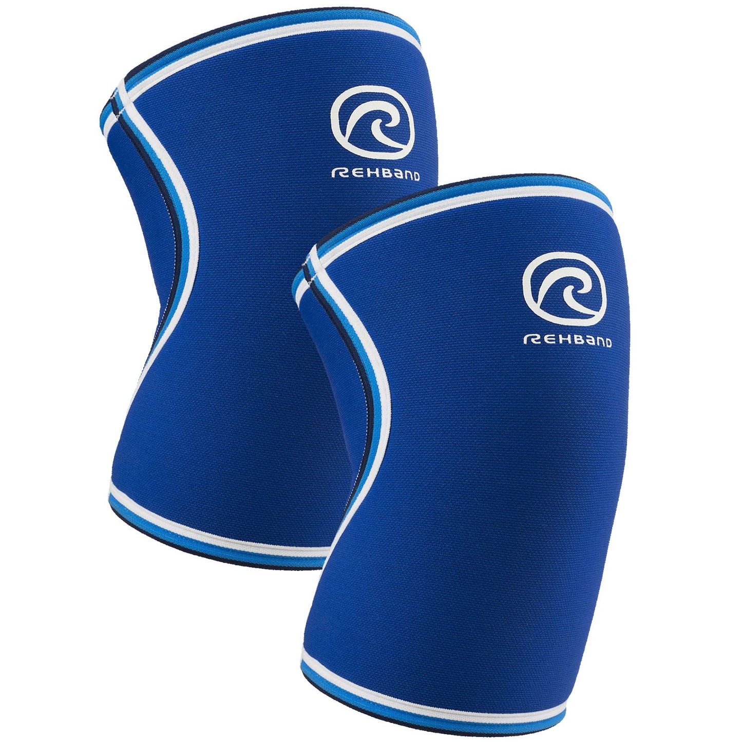 Rehband Classic Knee Sleeve for Strength Training - 7mm Neoprene Knee Brace Competition, Weightlifting, Flexible & Non-Slip Knee Support for Men & Women with anatomic shape, Colour:Blue - 1 Pair, Size:X-Large