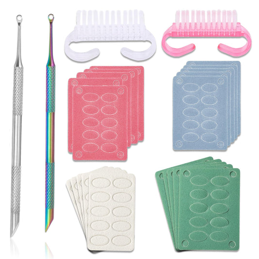 HaimiLiya Pre-treatment Cuticle Pusher, Russian Prep Nail Pushers, Dual Ended Cuticle Remover with 100/180 Grit Sandpaper Sheets, Nail Care for Manicure Pedicure Nail Art