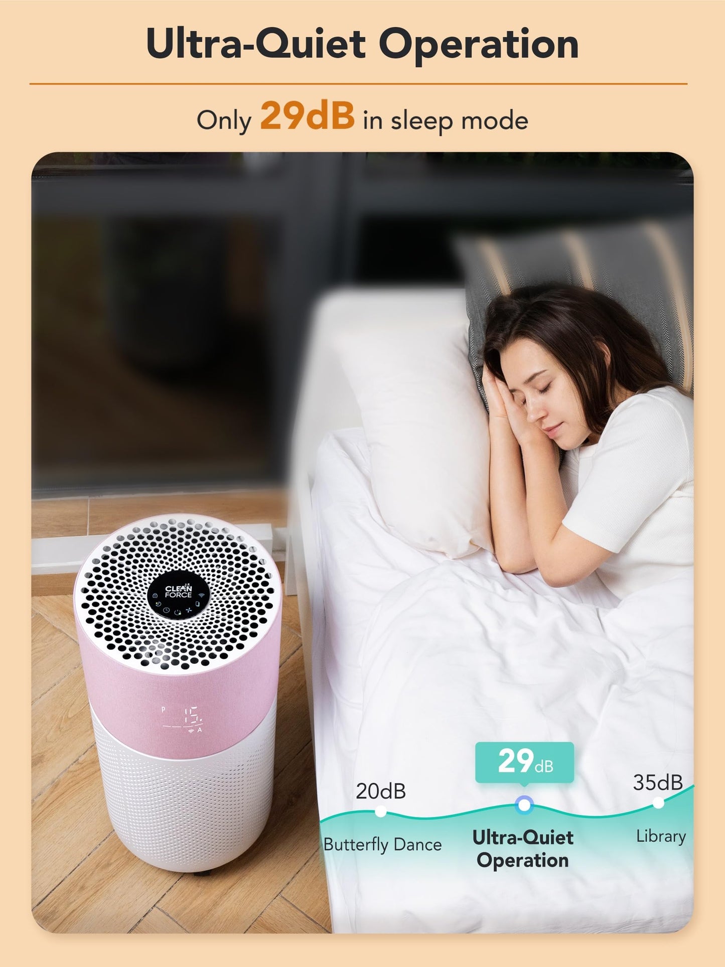 CleanForce Air Purifiers for Home Large Room Up to 2550 ft², H13 HEPA Air Cleaner Works with Alexa for Dust, Allergens, Pollen, Pet Hair Dander, Odors, CERTIFIED asthma & allergy friendly, Rainbow
