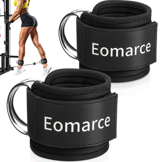 Eomarce 2PCS Set Premium Cable Kick Back Ankle Straps for Cable Machines Women & Men, Glute Kickback Ankle Strap for Workout, Ankle Cuff Cable Attachment Wraps weights, Tobilleras Para Mujer Gym Leg
