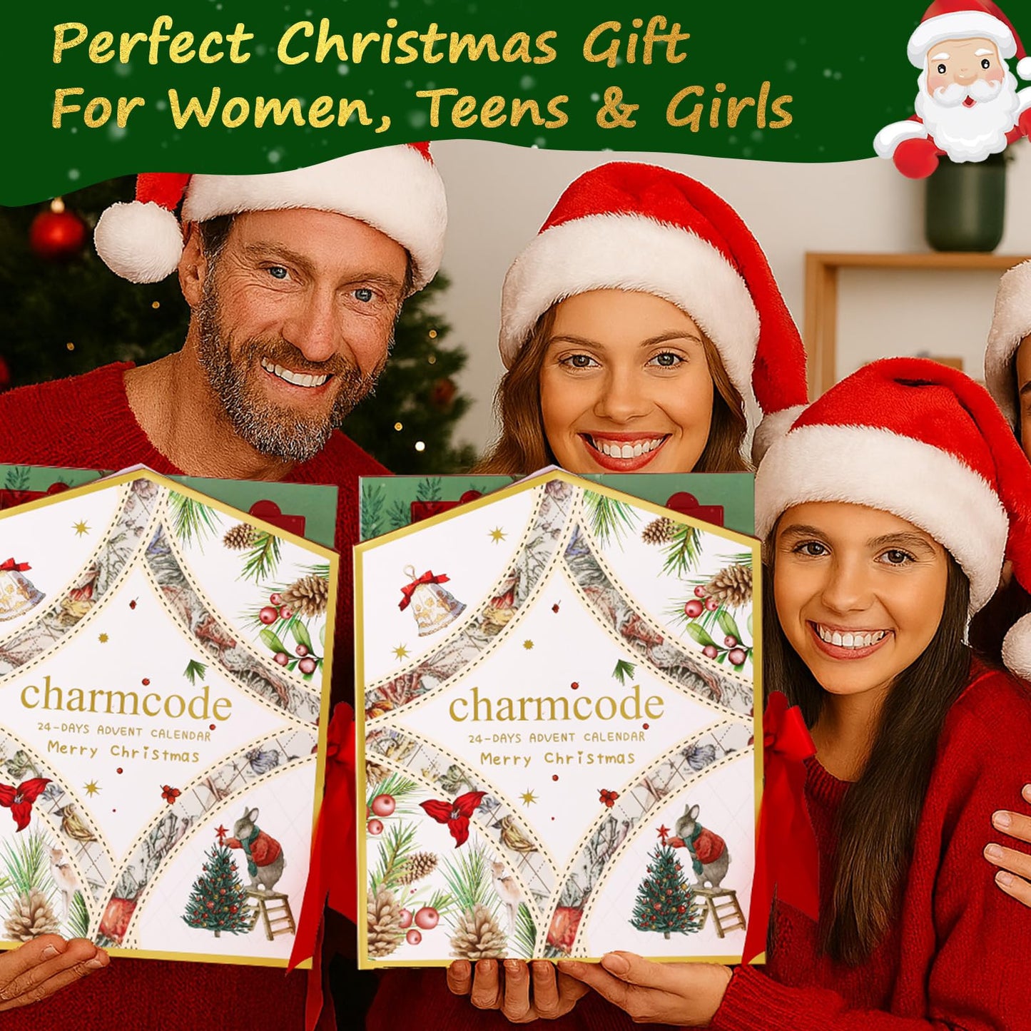 CHARMCODE Makeup Advent Calendar 2025, 24 Days Christmas Countdown Calendar Gift Set for Adult Women Teen Girls, Xmas Holiday Beauty & Cosmetic Surprise Make up Kit for Women Full Kit