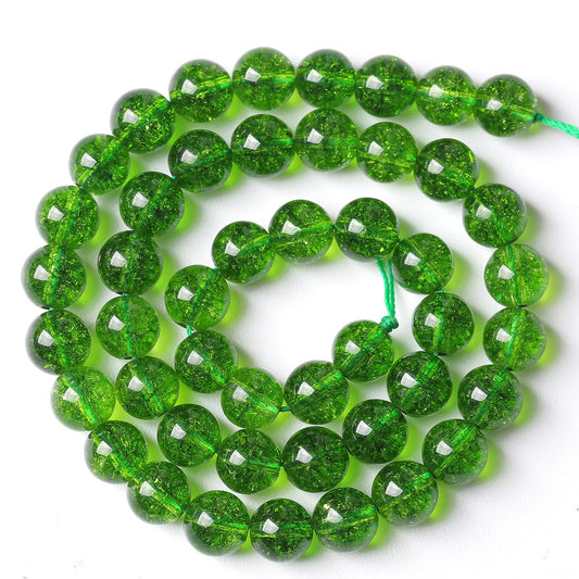 6MM 60PCS Green Peridot Crystal Stone Beads for Jewelry Making DIY Bracelet