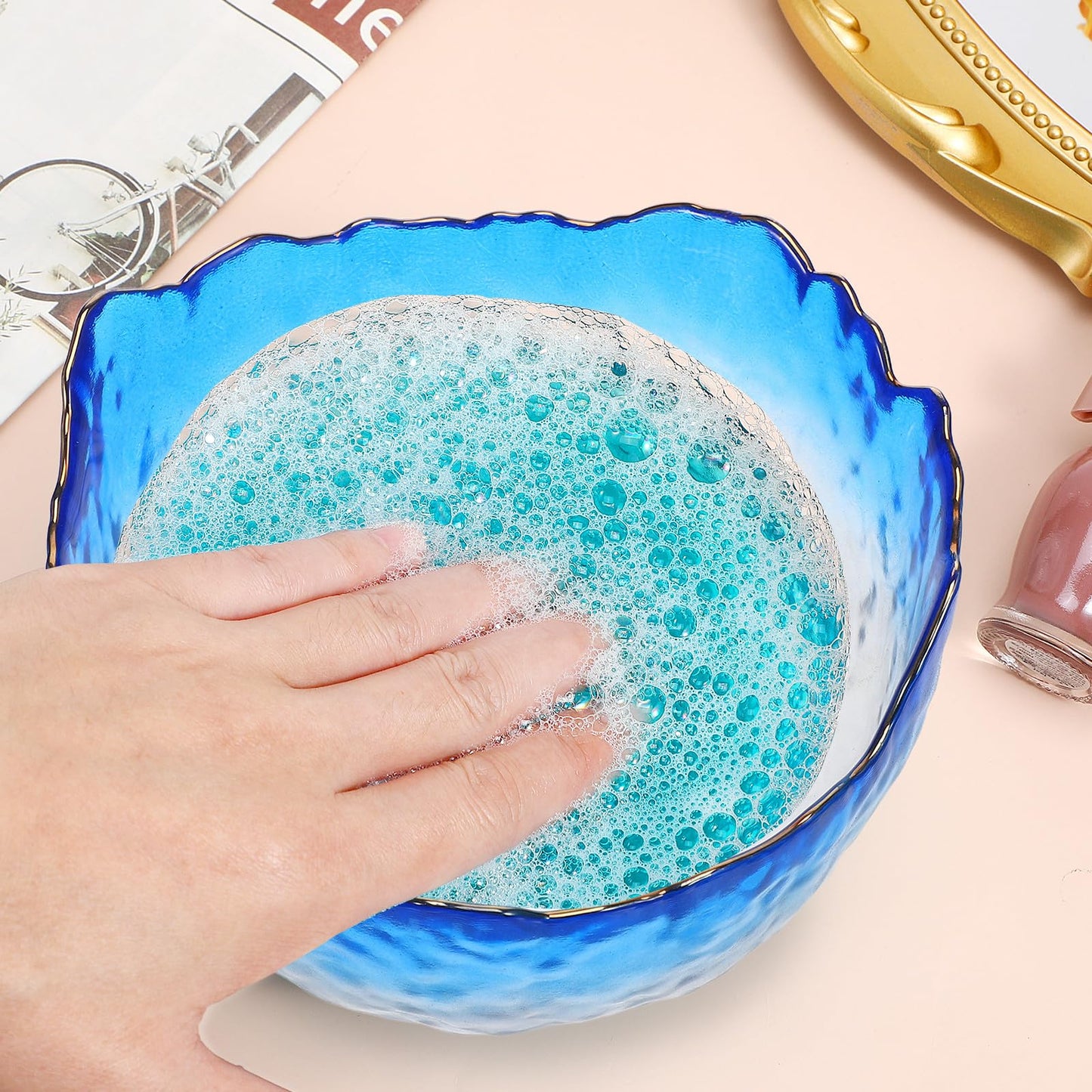 BESPORTBLE Nail Soaking Bowl 5.31In propanone Proof Manicure Soak off Bowl for Gel Polish Removal and Cuticle Softening Nail Art Supplies