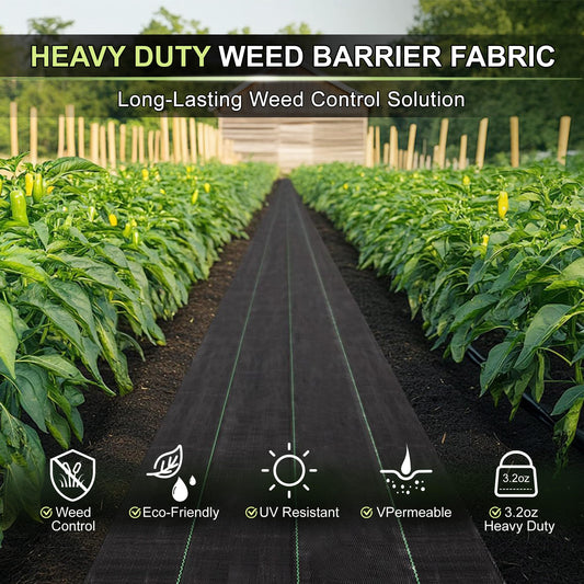 Sunifier Heavy Duty Weed Barrier Landscape Fabric, Woven Geotextile Ground Cover - Premium Weed Control Mat for Garden Beds, Driveways & Landscaping(1.3ft x 50ft)