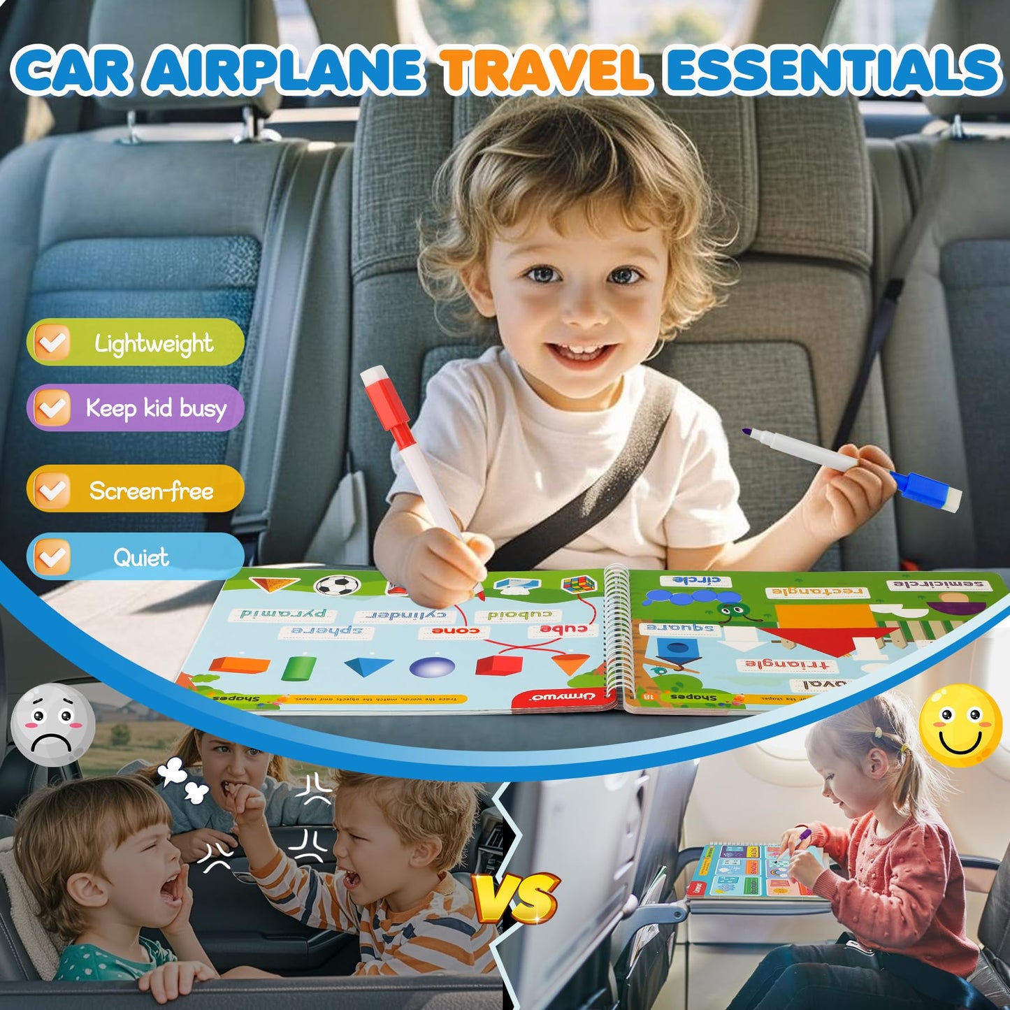Preschool Learning Activities Kindergarten Workbooks, Toddler Alphabet Learning Educational Toys for 2 3 4 5 Year Old, Pre k Montessori Handwriting Practice, Tracing Activity Books for Kids Ages 3-8