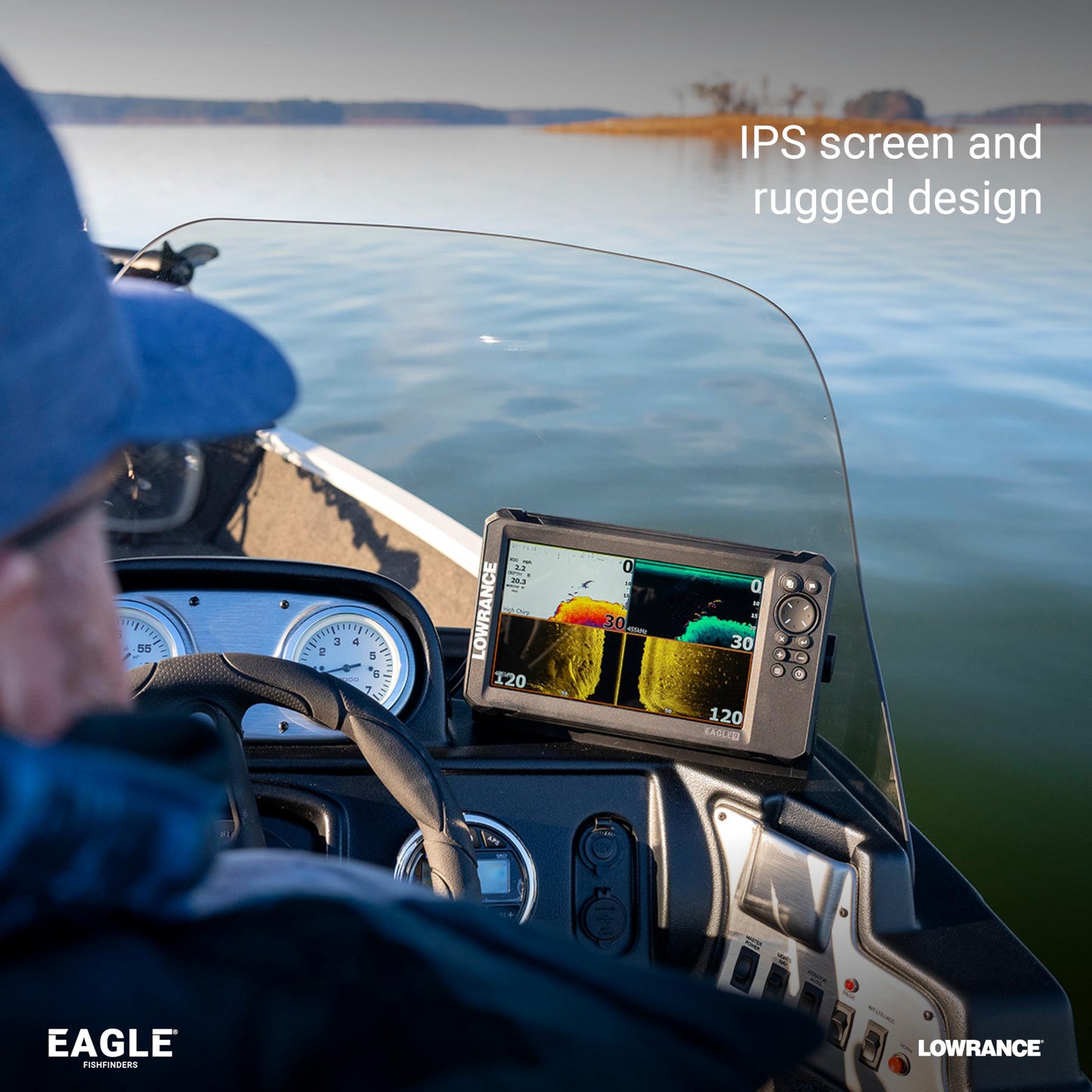 Lowrance Eagle 5 FishFinder/Chartplotter with SplitShot HD Transducer and C-MAP Discover MicroSD Card Charts, 5-inch IPS Screen, Black, 000-16226-001