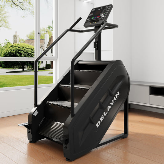 DELAVIN Stair Stepper with LED Screen, Commercial Grade Stepper Machine with 15 Speed Levels, Stepmill Exercise Machine with 440 LBS Capacity, Stair Climber for Cardio and Lower Body Workouts (FBA)