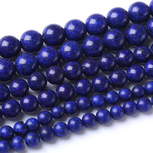 10MM Lapis Lazuli Stone Round Loose Beads Natural Gem Beads Crystal Energy Stone Beads for Jewelry Making DIY Bracelet Necklace