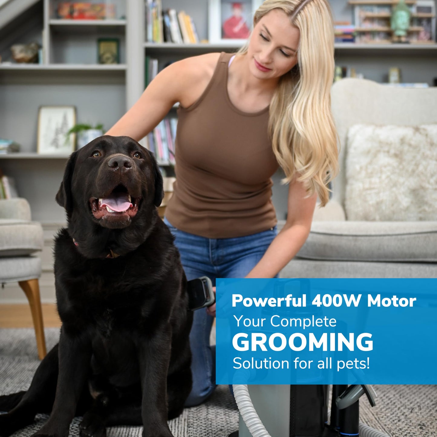 FURME Ultra Pet Grooming Vacuum Kit - Cat & Dog Grooming Kit for Easy Pet Care at Home, Quiet & Safe Dog Hair Remover Machine with Brush, Clipper, Shedding & Cleaner Tools & 4.5L Canister