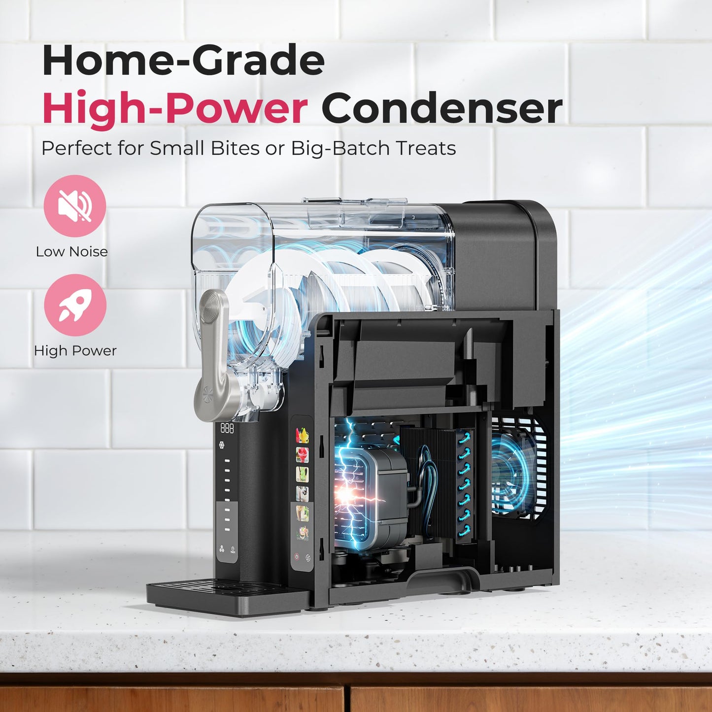 Slushie Machine for Home, No Ice Needed Frozen Drink Maker with Auto-Clean, LED Display, Perfect for Margaritas, Frappés, Milkshakes and More, Family Gatherings & Home Bar, Grey, 1 Pack+6 Modes
