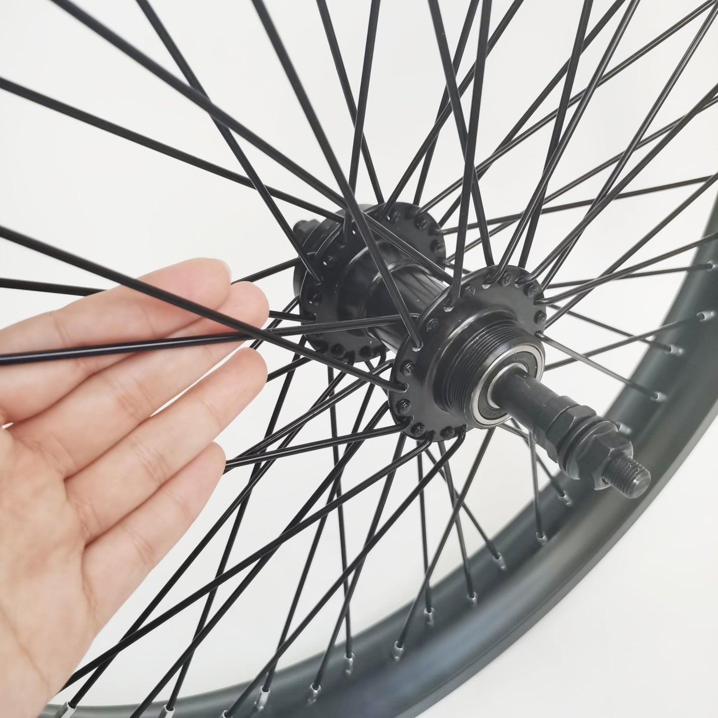 DONSP1986 20 inch x 1.85" Heavy Duty Bike Rim Wheels Set, 12 Gauge 48 Spokes Wheelset, Double Wall Aluminum Alloy 20" Bicycle Rims Set (Front & Rear) (Black) Disc Brake