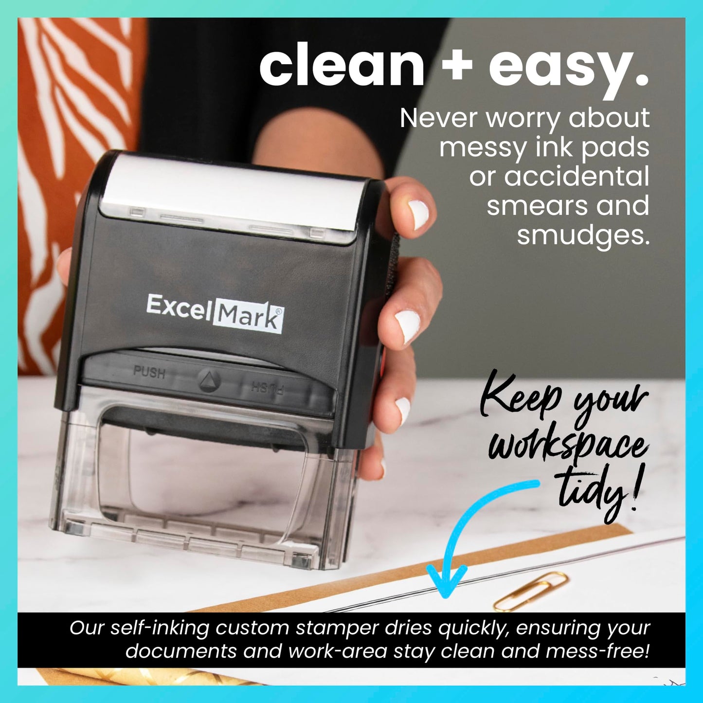 ExcelMark Notary Acknowledgement Stamp - Black Ink