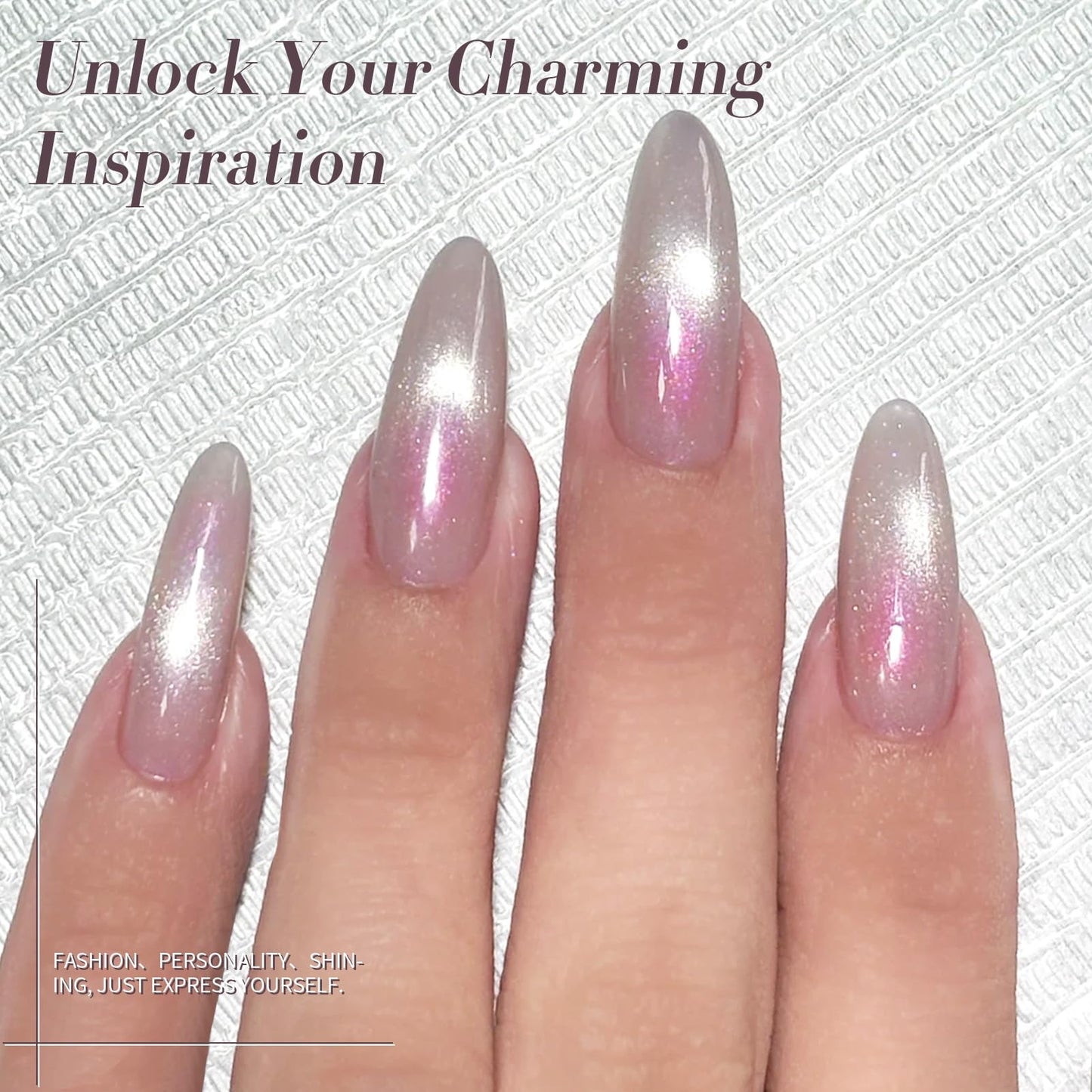 Born Pretty Magnetic Gel Nail Polish Set,Cat Magnetic Eye Gel Jelly Glass Crystal Magnetic Gel Polish Nail Art Manicure Kit 6PCS