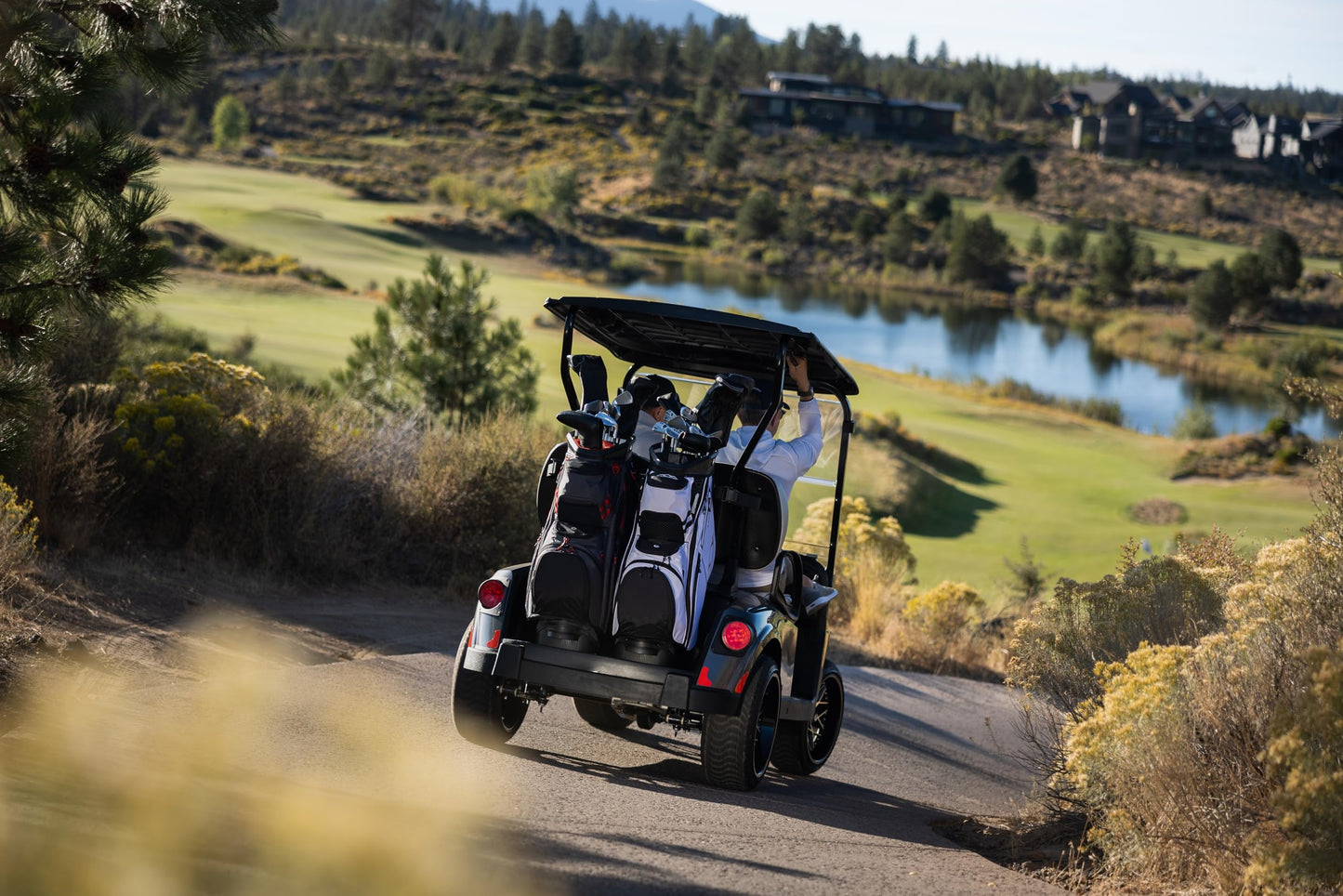Sun Mountain Women's C130 Lightweight Cart Golf Bag 14-Way Top - 11 Pockets, Smart Dual Strap System, Push-Electric-Riding Cart Compatible Compression Base, 2026 Model - Black Diamond-Black