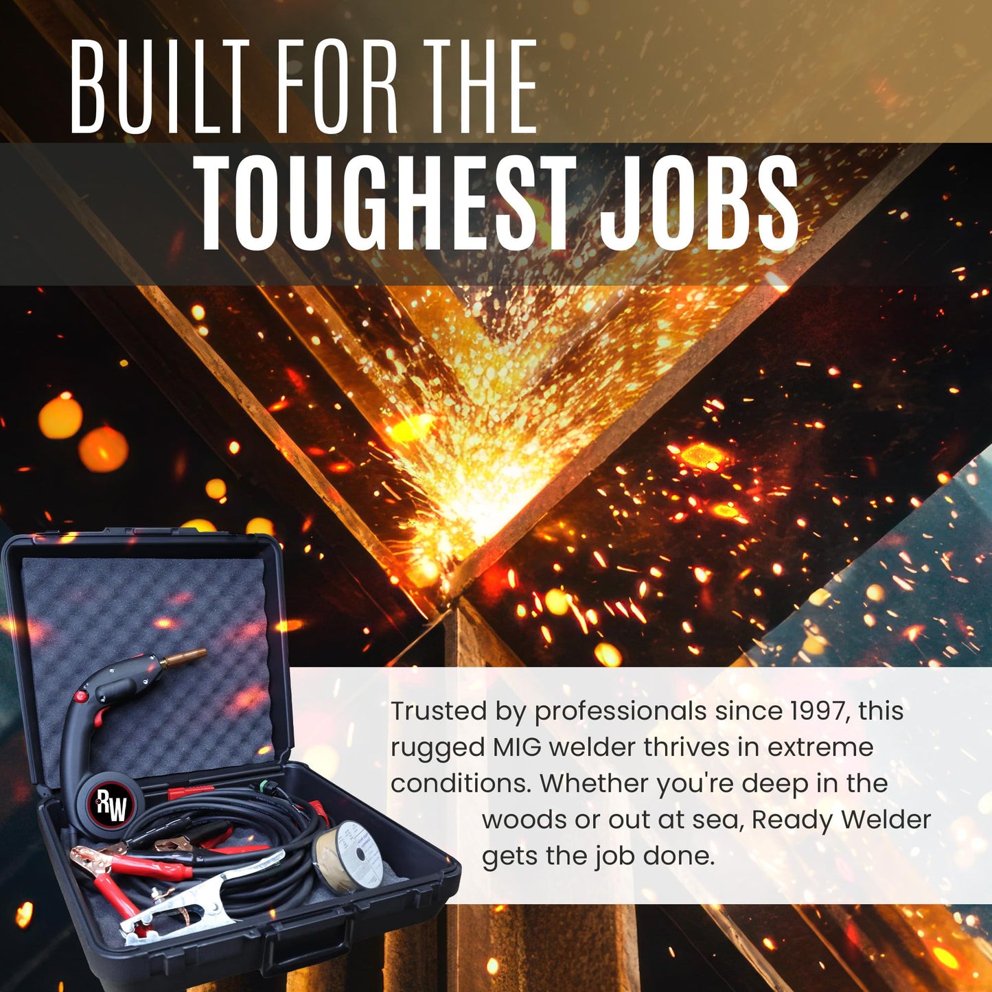 ReadyWelder by Broco Portable Welding Machine, Car Battery Powered Gas MIG Welder, On-the-Go Welding for Steel, Aluminum & More, Includes Carrying Case