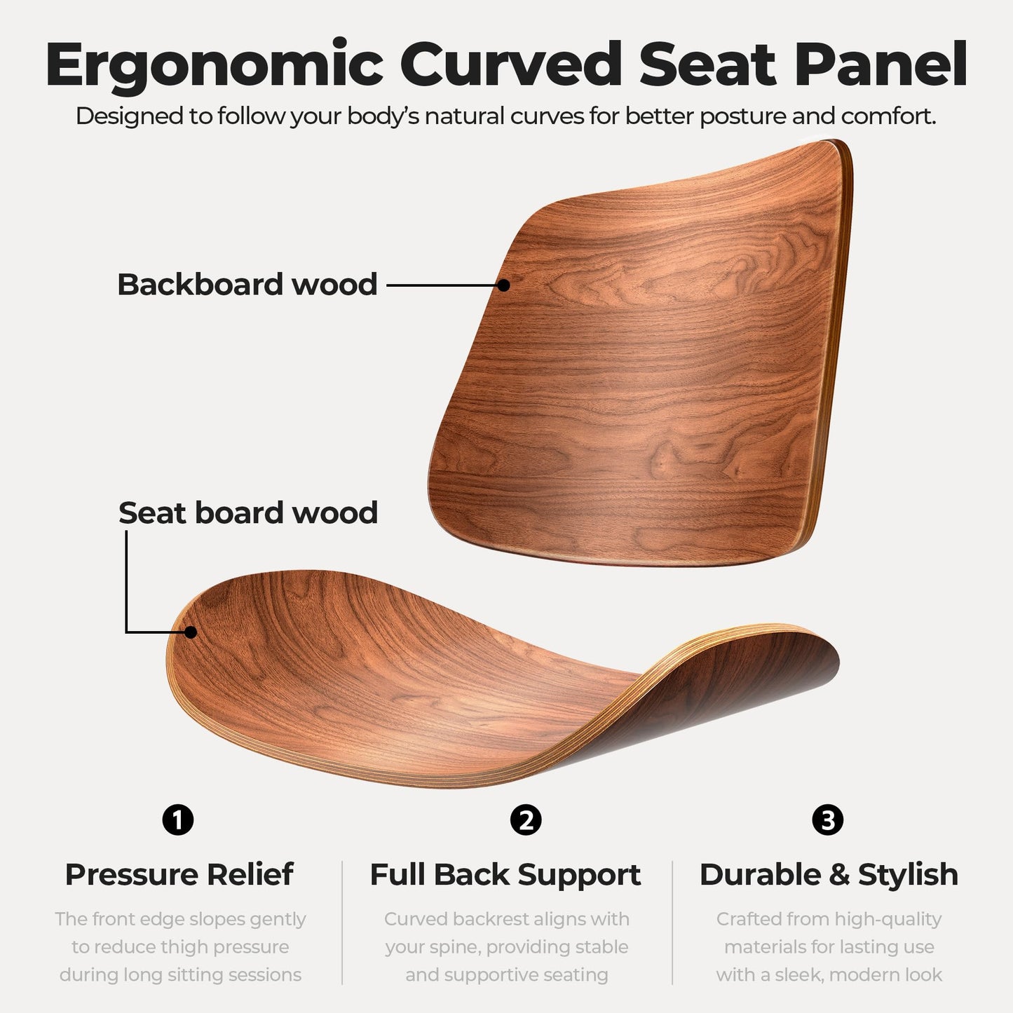 Home Office Desk Chair with Wheels, Armless Adjustable Height PU Leather Office Chair, Mid Back Ergonomic Computer Chair, Walnut Curved Seat Design No-Arm Chair (Half-Black) (All-Black)
