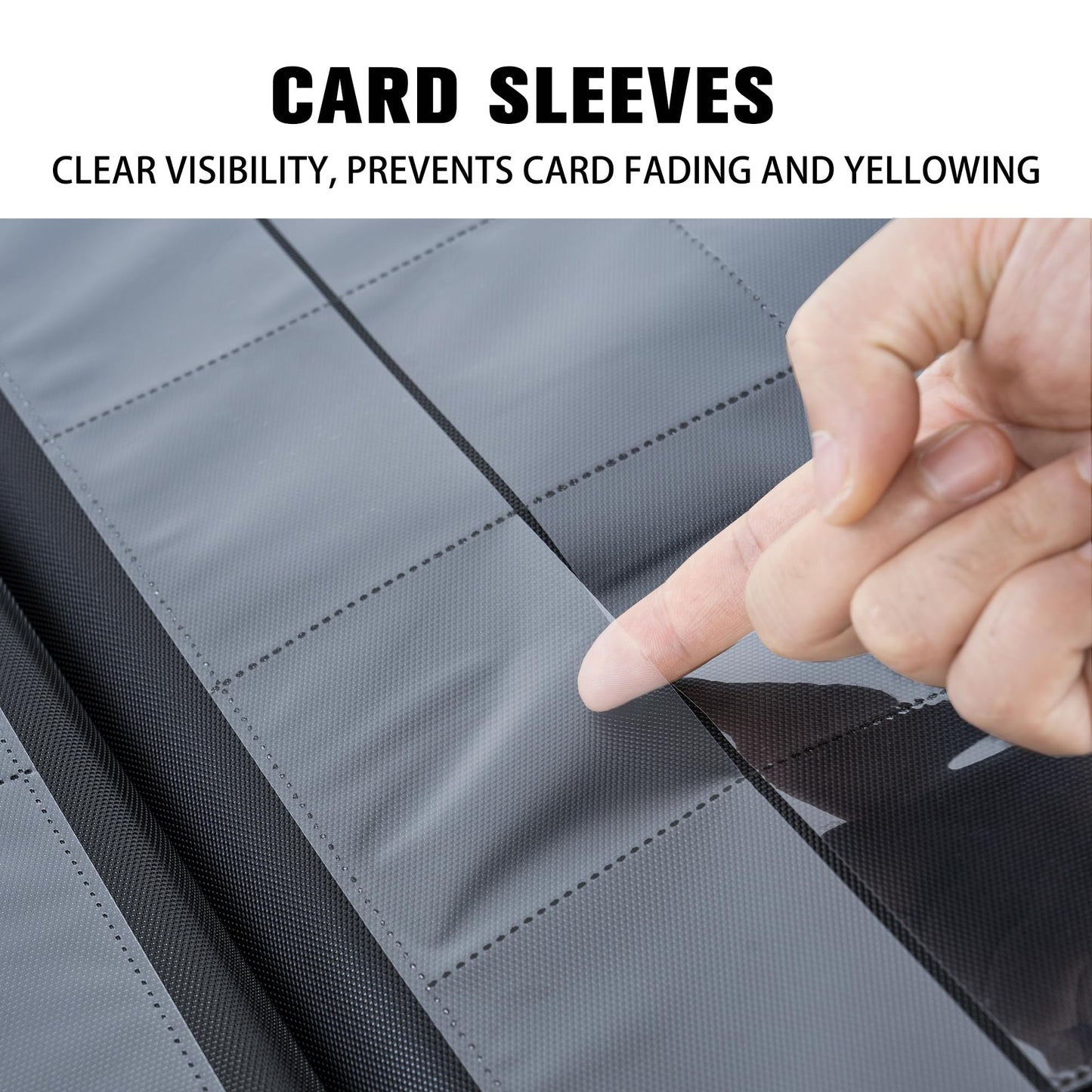 MORABTO Premium 1000+ Pockets Card Binder,16 Pockets Card Binder Ringless Side Loading Trading Card Album Folder for TCG -White