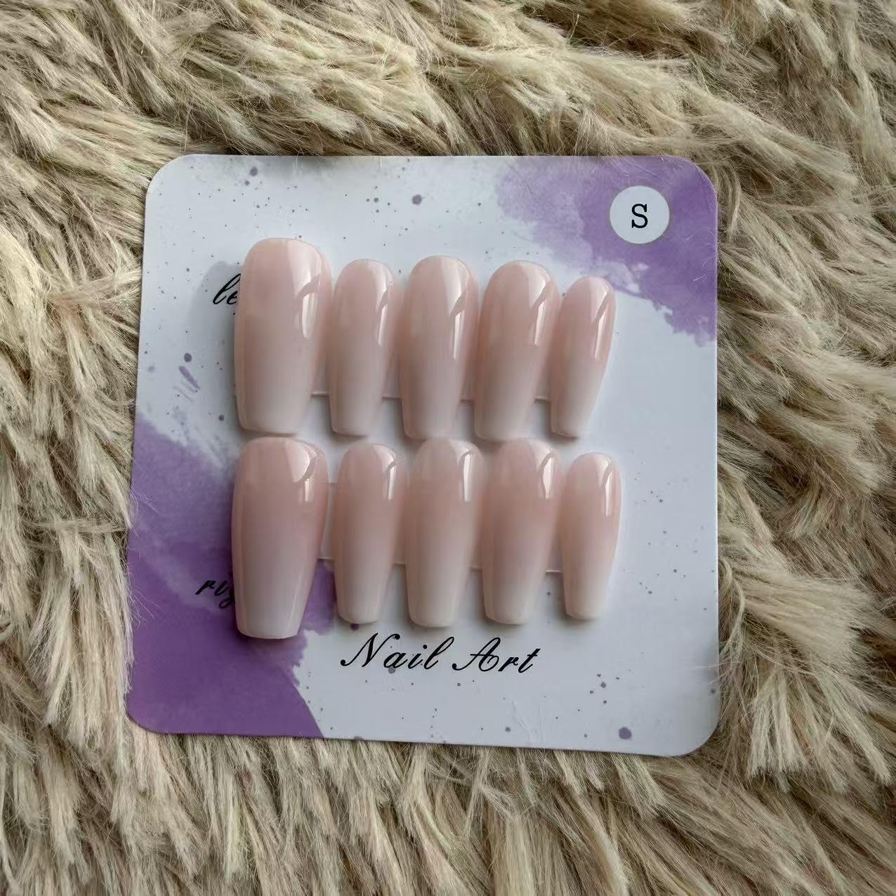 Handmade Wearing Armor Light Pink Gradient High end Style Atmosphere Nail Patch Small Size