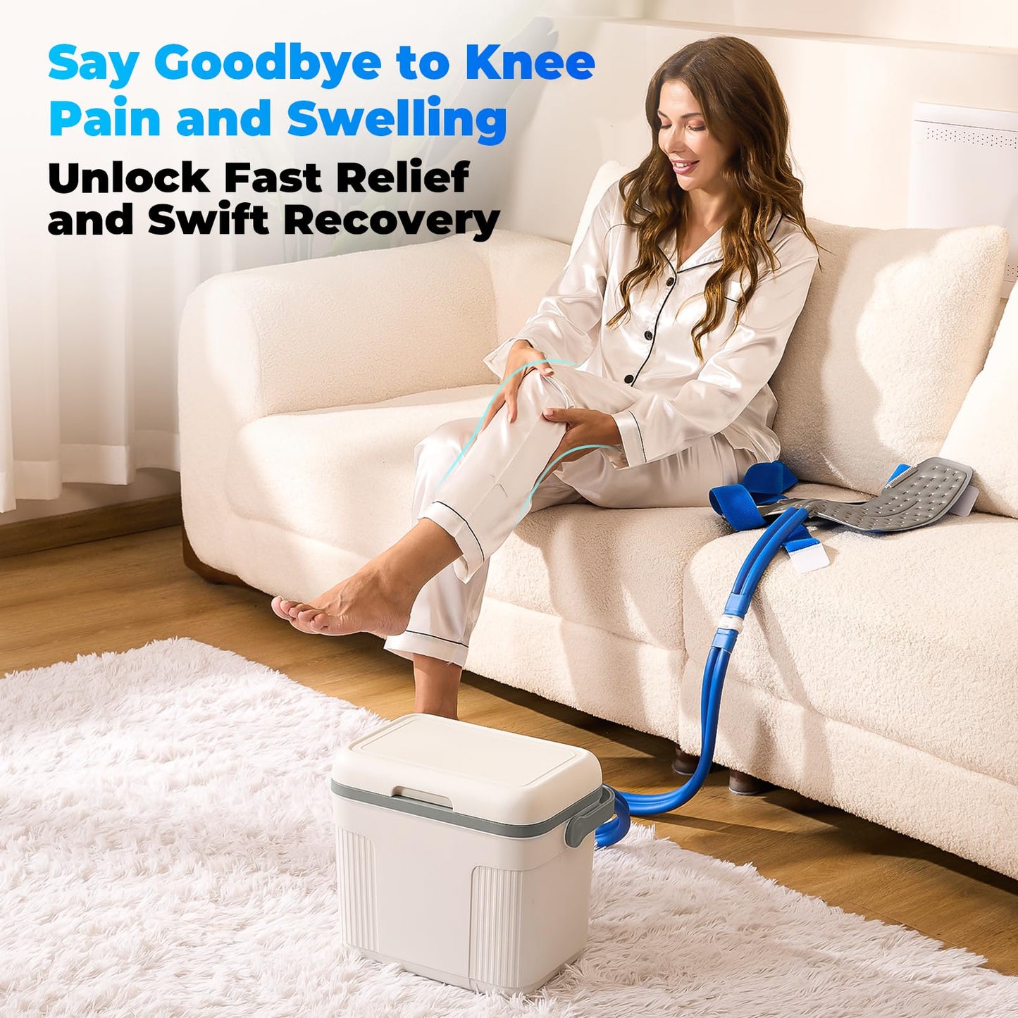 Cold Therapy Machine,Cold Therapy System with Programmable Controller,Ice Machine Knee Replacement Recovery System for Knee After Surgery,Cryotherapy Pain Relief System for Hip Thigh Calve Elbow Ankle