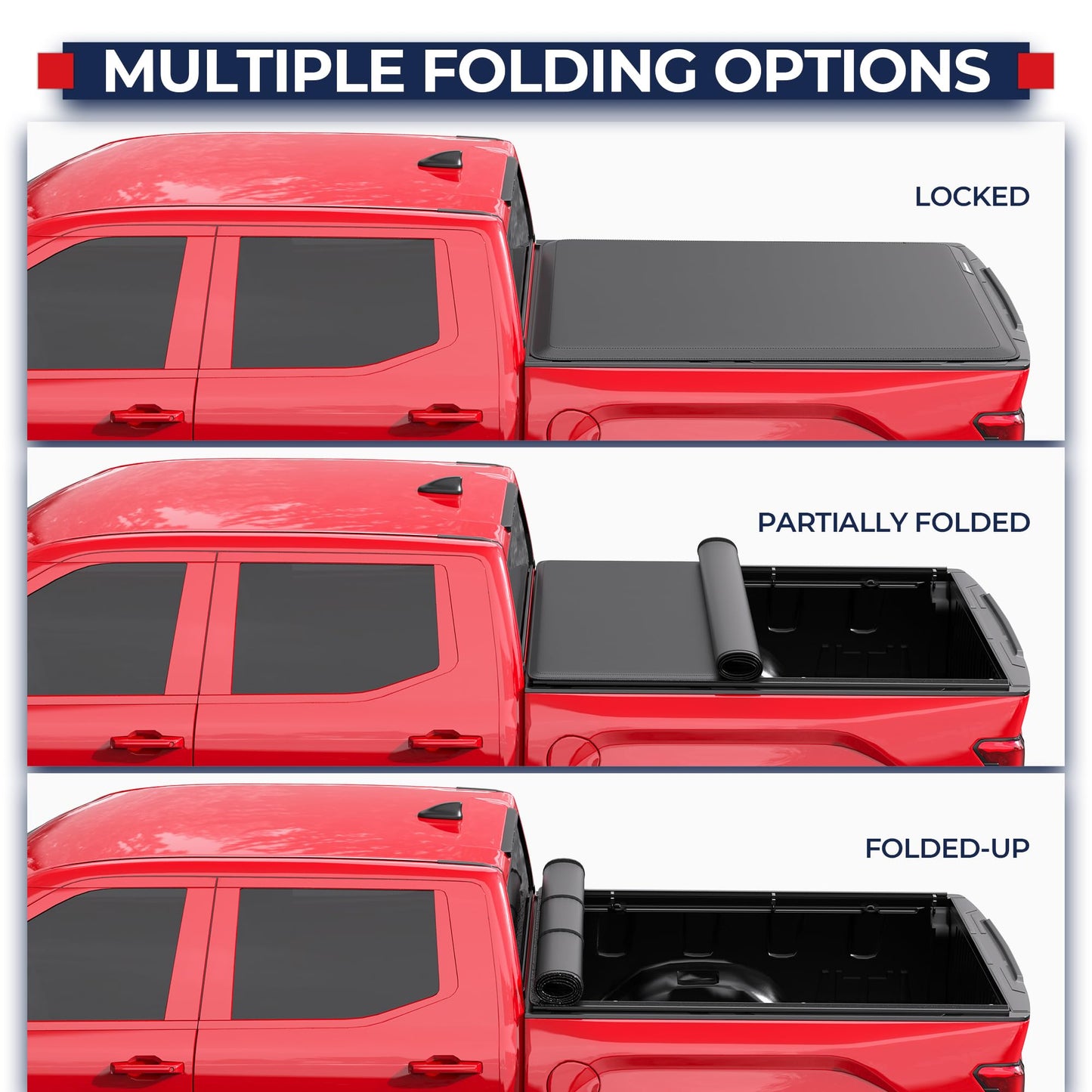 MOSTPLUS Roll-Up Soft Vinyl Truck Bed Tonneau Cover Compatible with 2007-2013 Toyota Tundra Fleetside w/Deckrail System 8 FT 97.6 inch On Top