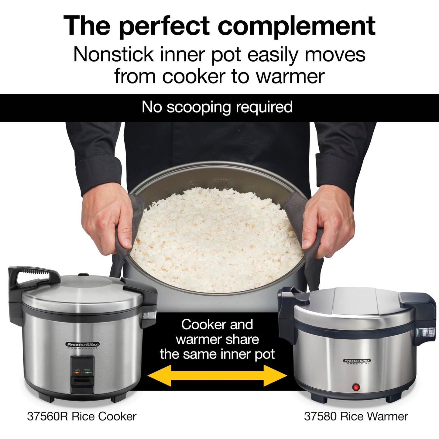 Proctor Silex Commercial Rice Cooker, 60 Cup Capacity, R37560R (Renewed)