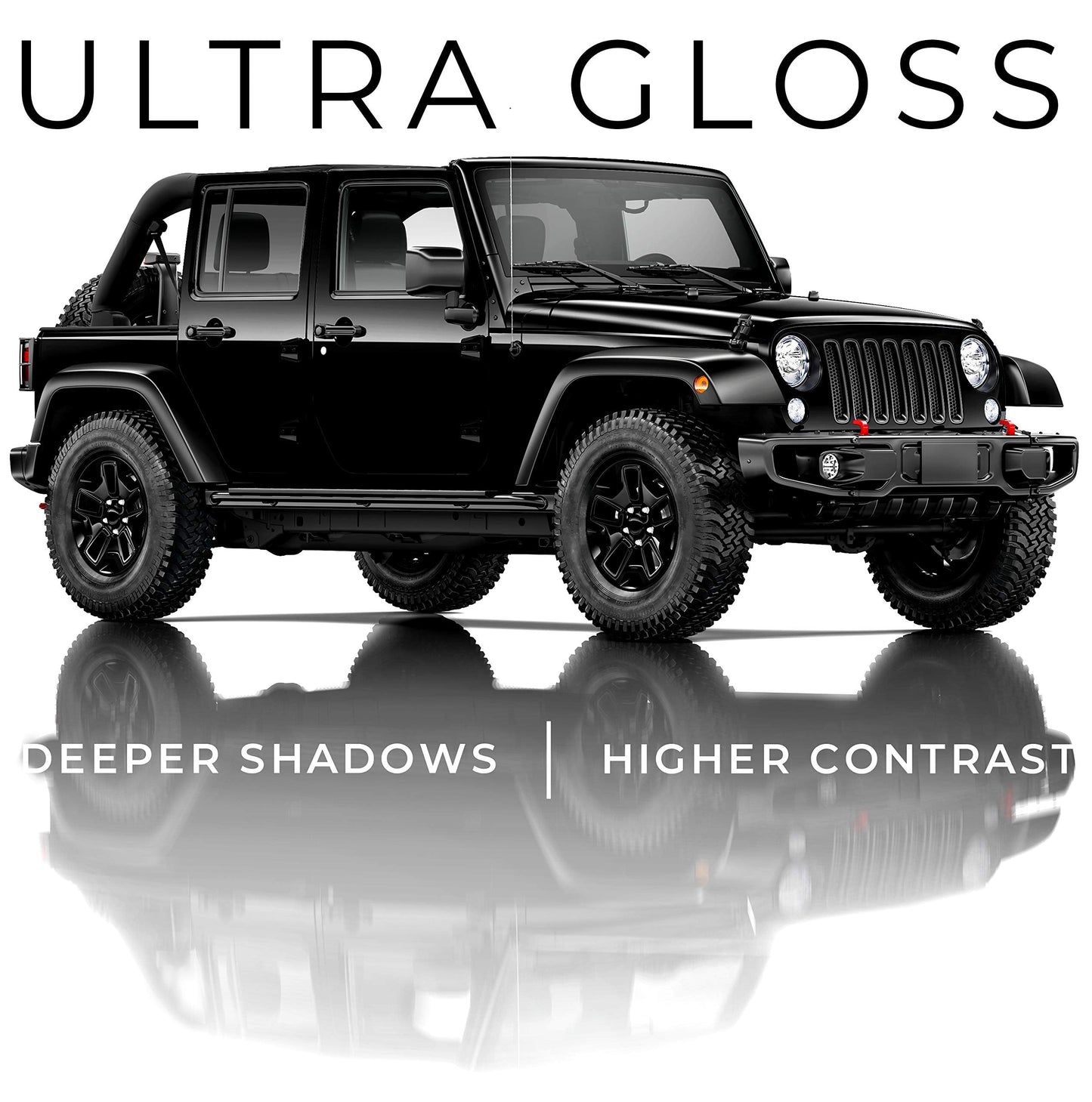 VViViD+ Ultra Gloss Premium Vinyl Car Wrap Film (15ft x 5ft, Gloss Piano Black)