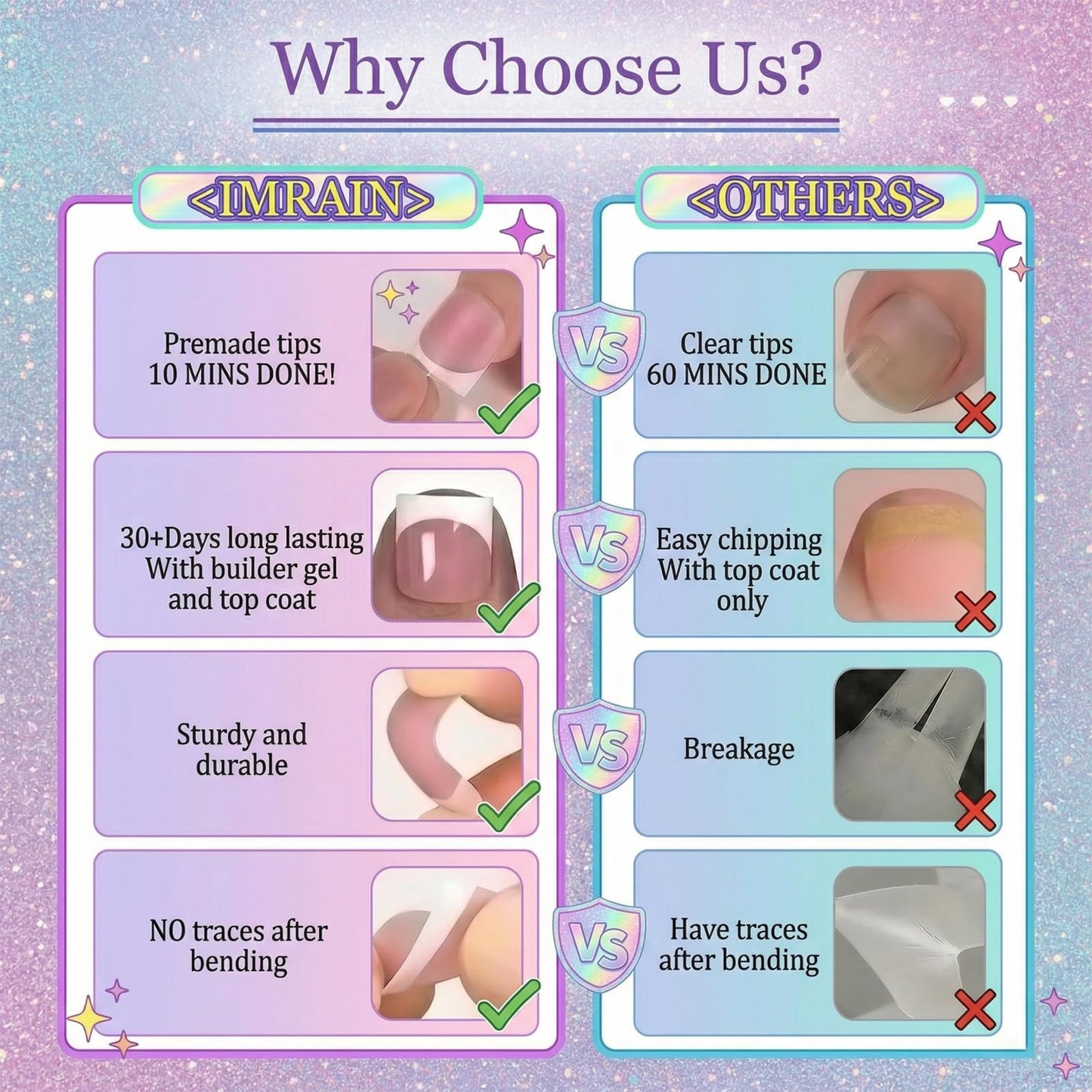 IMRAIN Almond Press on Nails, Medium Fake Nails, Nude Brown French Tip 3D Floral Polka Dot, 24 Pcs Reusable Glue on Nails for Women, Salon Quality