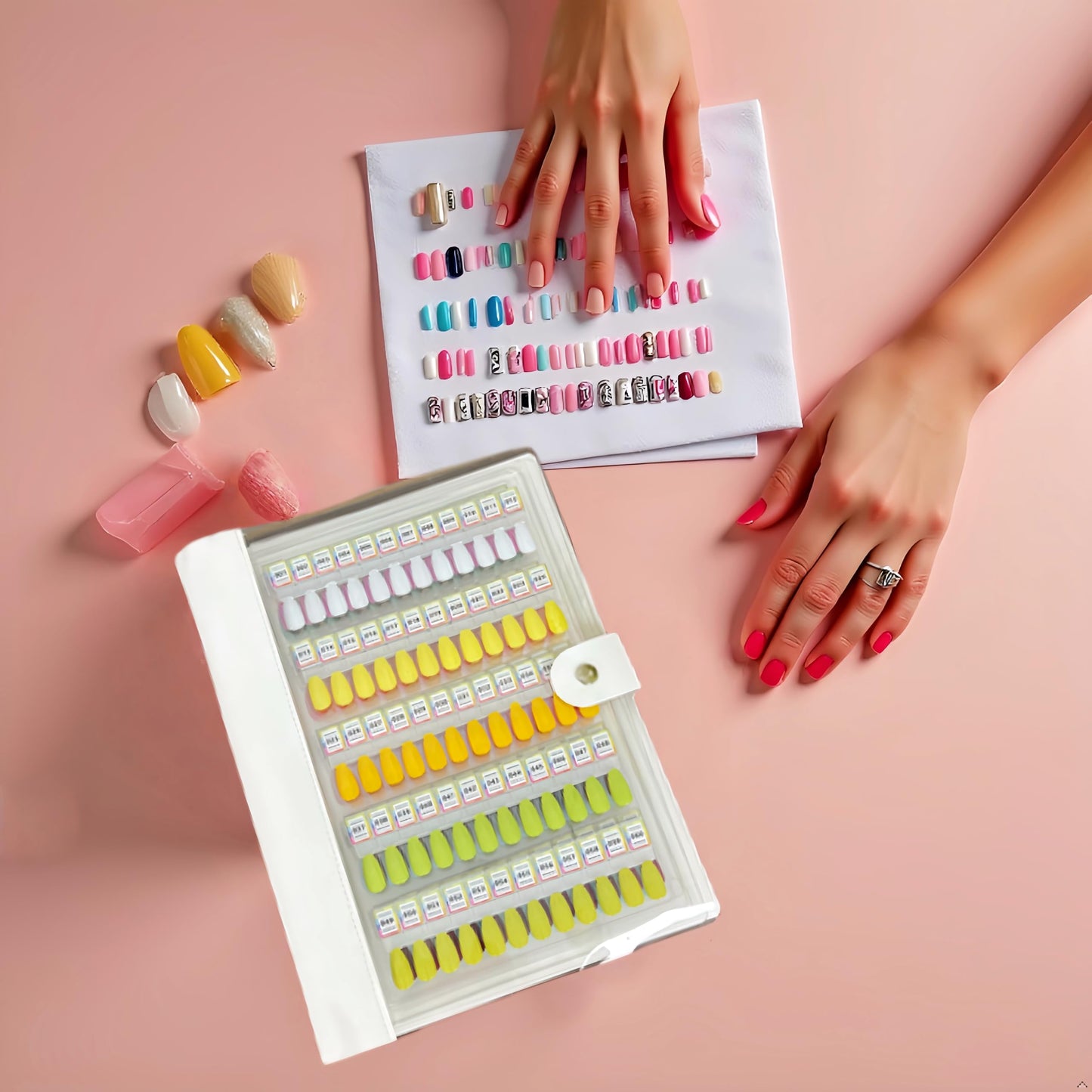 Magnetic Nail Swatches Book, 120/240 Nail Polish Colors Display Book, Special Swatches Display Board, Wear-resistant Nail Storage Album, Nail Art Palette (Orange 240pcs)