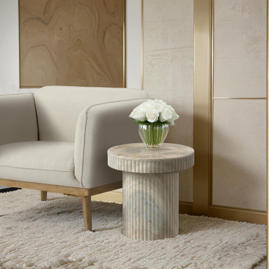 Meridian Furniture Legatto Travertine Indoor/Outdoor Concrete End Table