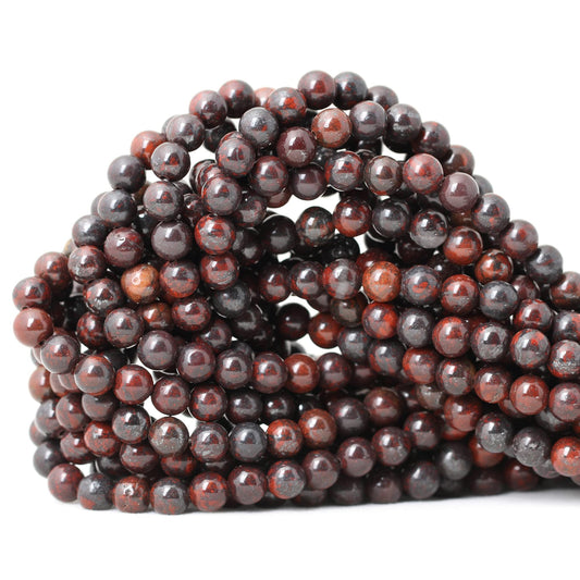 CHEAVIAN 60PCS 6mm Natural Brecciated Jasper Round Loose Beads for Jewelry Making DIY Bracelet Necklace Materials 1 Strand 15"