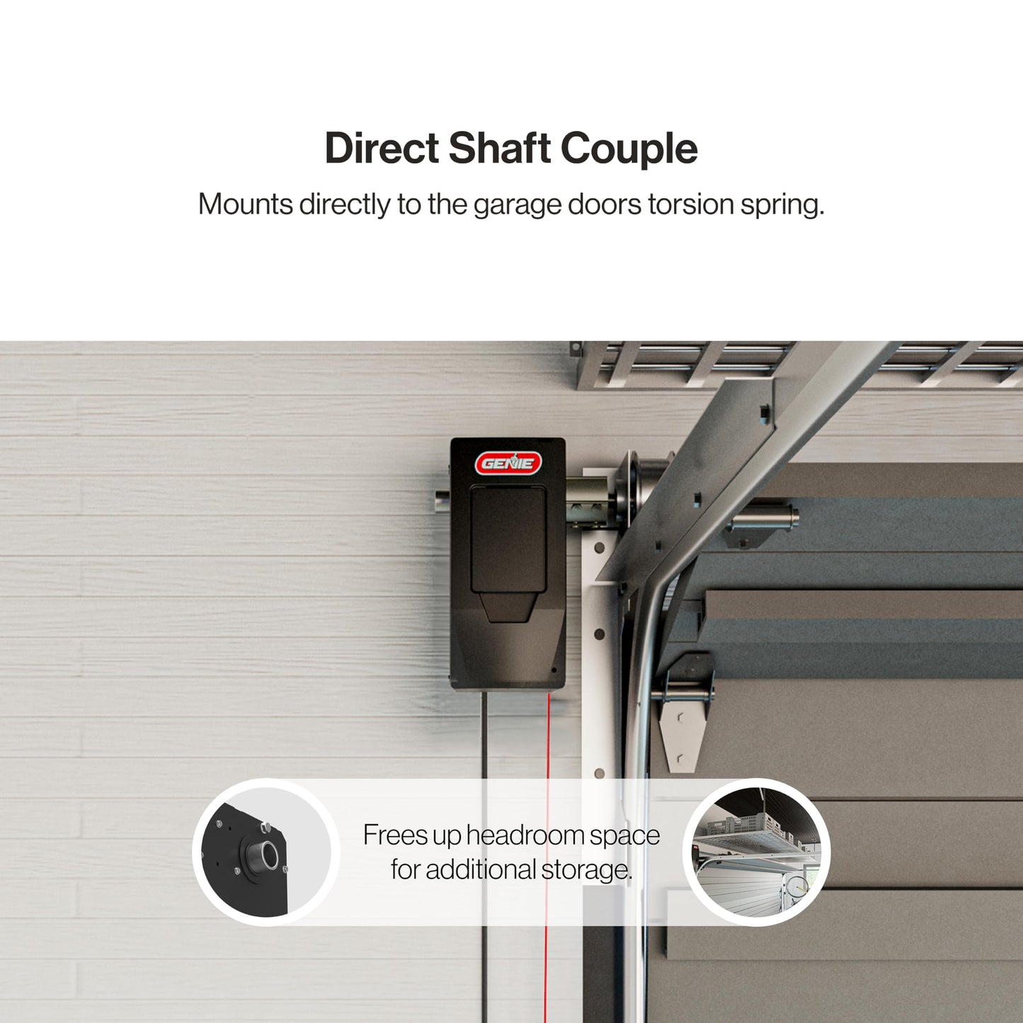 Genie 6172H-O Wall Mount Smart Garage Door Opener with Aladdin Connect, Wall Mounted Compact Space Saving Opener