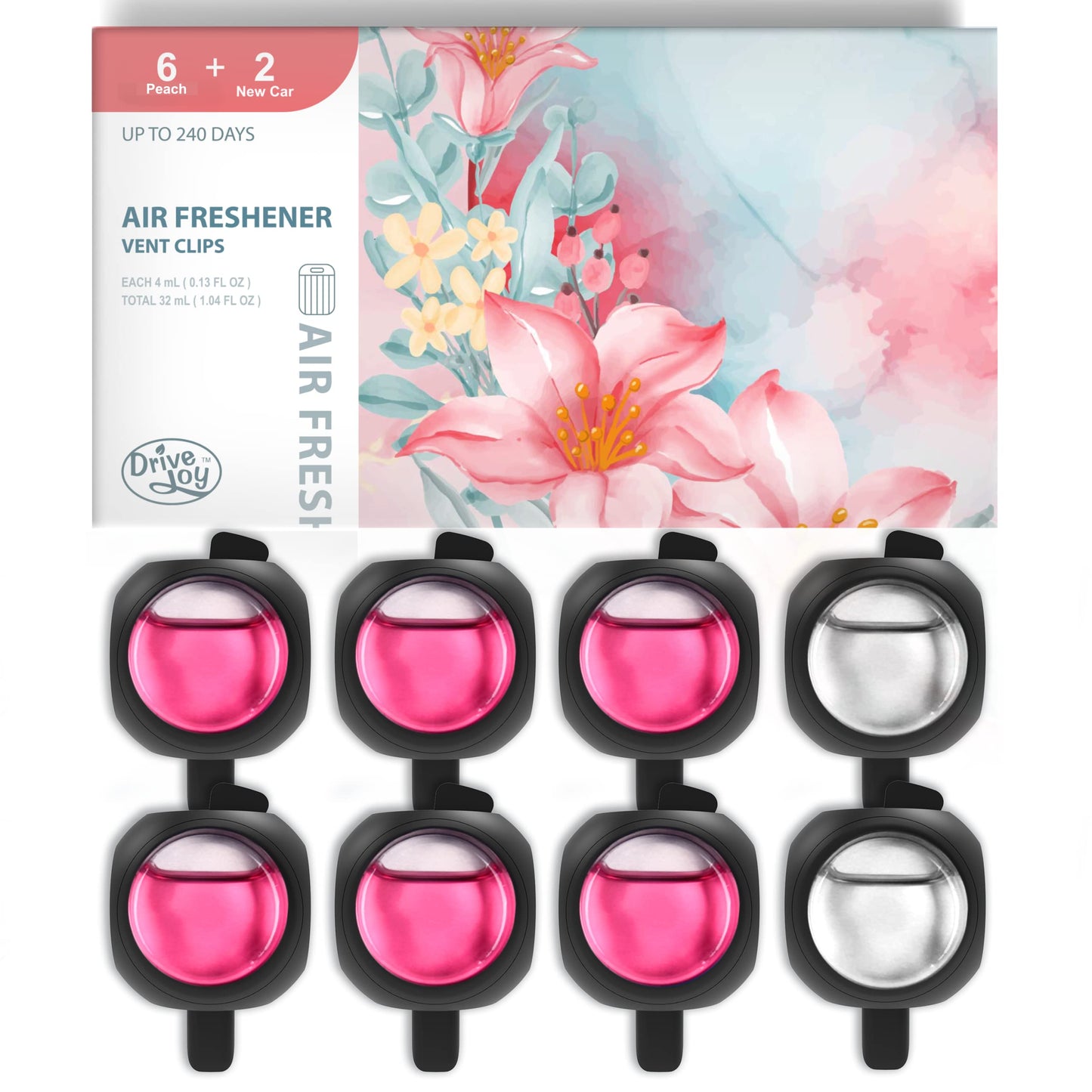 Car Air Freshener Vent Clips, 8 PK, 6 Ocean, 2 New Car Scent, Long Lasting Air Fresheners for Men & Women, Up to 240 Days, Odor Eliminator