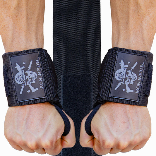 Wrist Wraps for Weightlifting - 18" Heavy Duty Support for Working Out, Gym Accessories for Men - Use for Lifting, Crossfit, Fitness, Exercise, Bench Press, Powerlifting (Black)