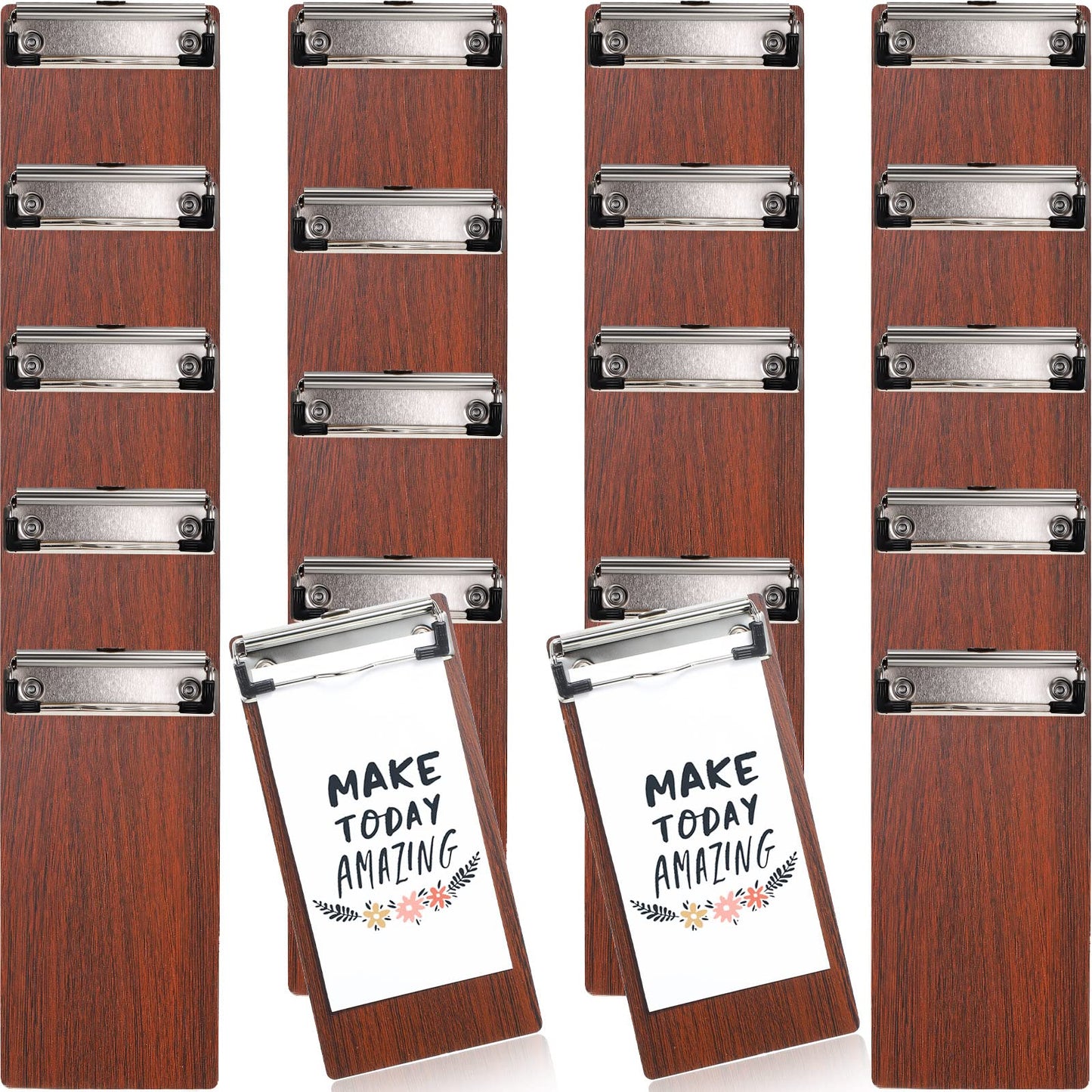 Epakh Mini Clipboard Small Clipboards Wooden Half Page Clipboard Wood Check Presenters Kids Clipboards for Restaurant School Waitress Guest Server Books Menu Holder 8 x 4 Inch (20 Pieces)