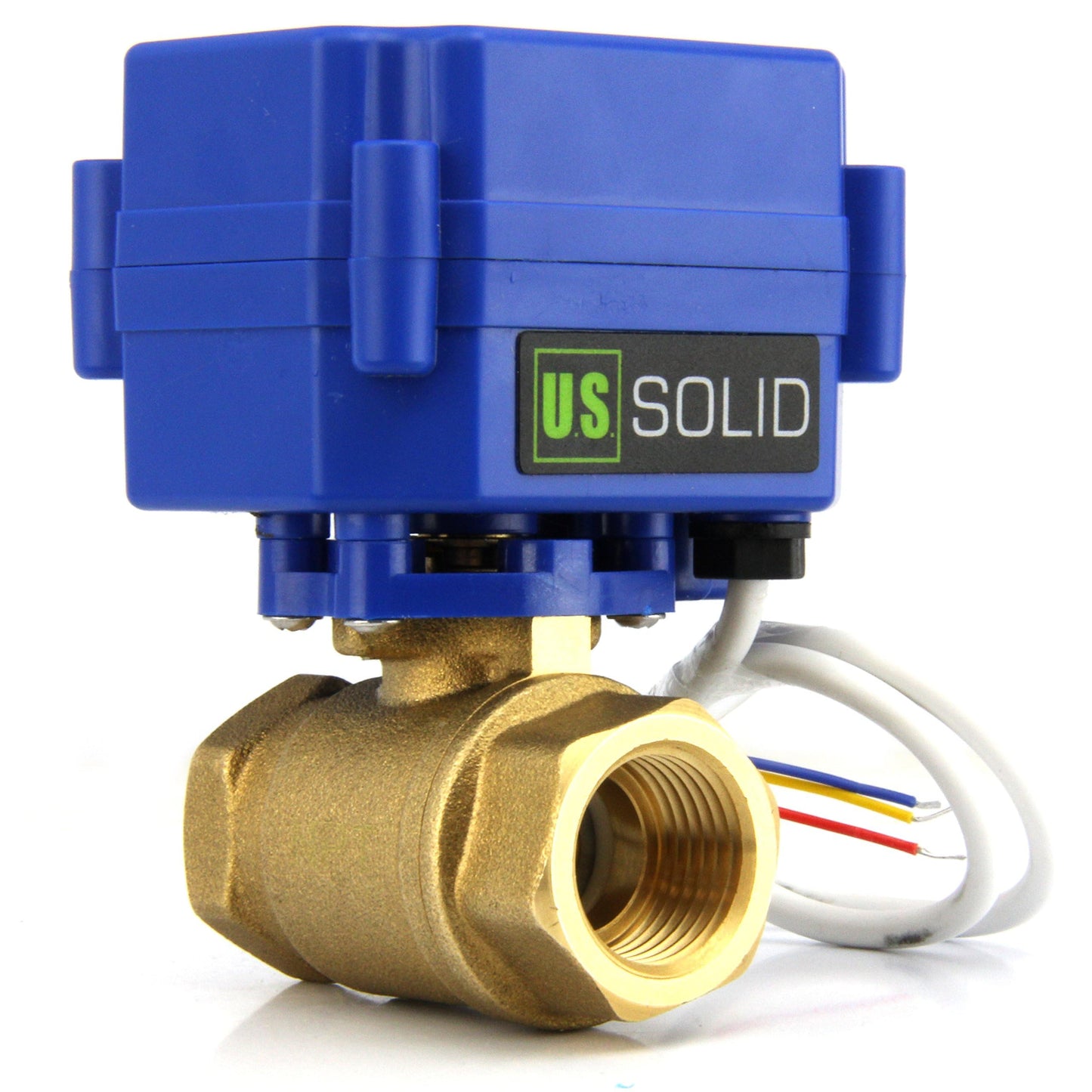 U.S. Solid Motorized Ball Valve- 1/2inches Brass Electrical Ball Valve with Full Port, 9-24V AC/DC and 3 Wire Setup(Pack of 12)