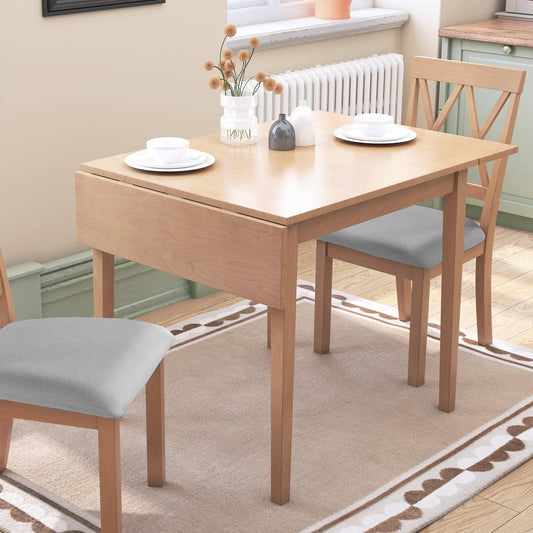Merax Wooden 29"- 45" Folding Kitchen Table with Drop Leaf for Living Room, Kitchen, Dining Room, Small Space, Natural