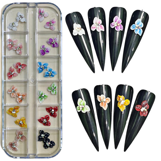 HaFloNa- Enhance Your Artistic Projects with 15 Unique 3D Acrylic Flowers Handmade - Short & Medium Size Set 24 | Exquisite Floral Accents for Crafts and Designs (Mini Cute)