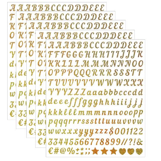 0.5 inch Small Letter Sticker, Golden Vinyl Self Adhesive Alphabet Number Stickers Stick On Letters Alphabets ABC Stickers for DIY Crafts Art Making, Decals for Sign,Notebook, Classroom Decor（Golden）