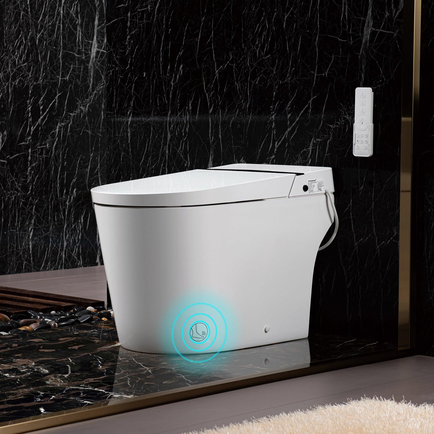WOODBRIDGE Smart Toilet,Auto Open & Close,Foot Sensor Operation,Auto Flush,Heated Seat,Tankless One Piece Elongated Toilet,T-0099